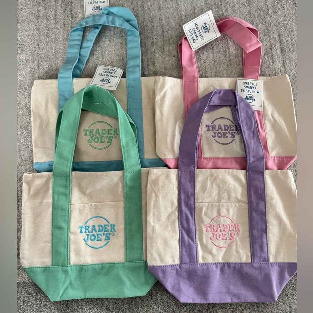 Trader Joe's Mini Canvas Totes (4 total)